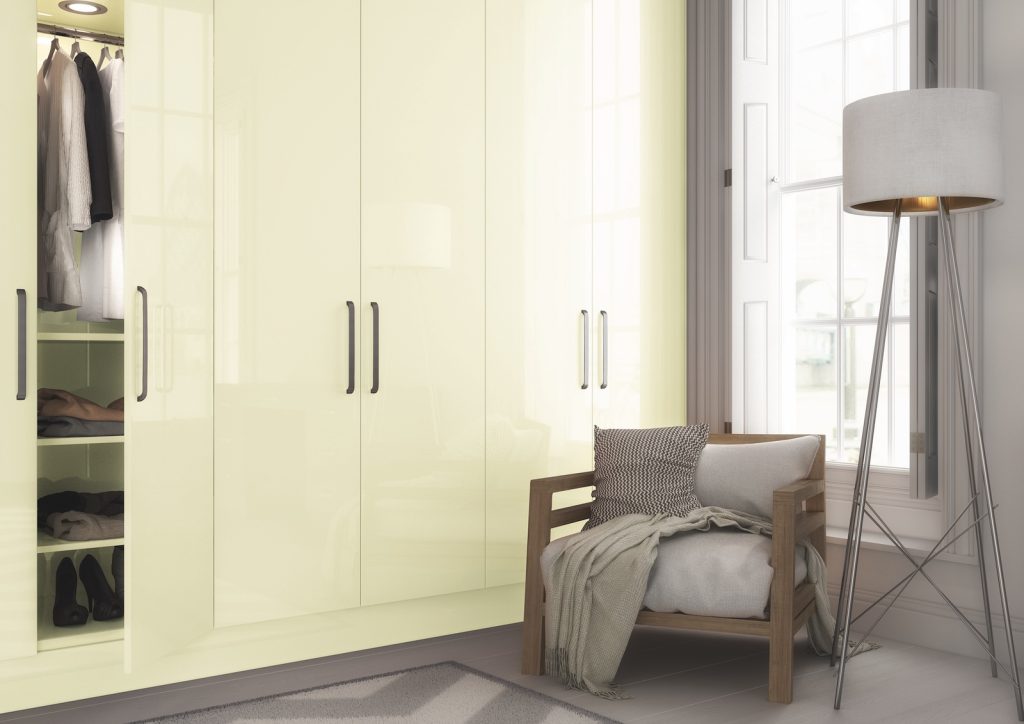 New England Kitchens Vivo bedrooms in gloss ivory