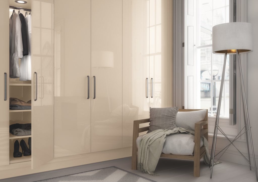 New England Kitchens Vivo bedroom in gloss stone