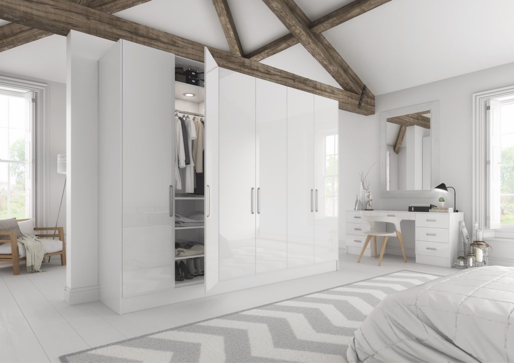 New England Kitchens Vivo bedroom in gloss white