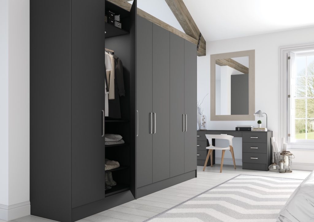 New England Kitchens Vivo bedroom in matt anthracite